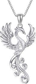 wholesale  Sterling Silver Stone Phoenix Bird Pendant Necklace for Women -0-3