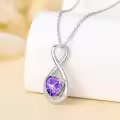 TOUPOP Sterling Silver Birthstone Infinity Love Moon Necklace For Women-0-3
