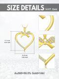 TOUPOP 14k Solid Gold Infinity Heart Necklace For Women Real Gold Jewelry Birthday Christmas Gifts For Her Girlfriend Mom Wife 18 Inches-0-1