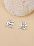 wholesale 925 Sterling Silver Hockey Stick and Puck Drop Earrings for Women Sporty-0-3