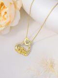 wholesale Sterling Silver 14K Gold Plated Mother Father Daughter Son Necklace Mother s Day Gift-0-27