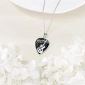 wholesale 925 Sterling Silver Heart-Shaped Music Note & Treble Clef Guitar Pick Necklace for Women and Girls-0-2
