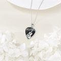 wholesale 925 Sterling Silver Heart-Shaped Music Note & Treble Clef Guitar Pick Necklace for Women and Girls-0-2