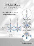 wholesale 925 Sterling Silver Snowflake Blue Crystal Dangle Earrings for Women Holiday s-0-5