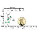 wholesale 925 Sterling Silver Elegant Leaf Pendant With Green Stones-0-5