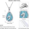 wholesale 925 Sterling Silver Turquoise Mermaid Pendant Necklace Ocean Beach Jewelry for Women Girls Gifts 45cm Chain Length-0-4