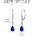 wholesale 925 Sterling Silver Blue Austrian Crystal Pear Drop Leverback Earrings for Women's Gifts-0-23
