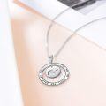 wholesale 925 Sterling Silver Round Circle Graduation Cap Pendant Necklace for Women-0-4