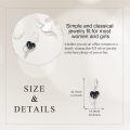 wholesale 925 Sterling Silver Gothic Heart Sword Drop Earrings with Black Stone and Spikes-0-3