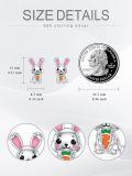 wholesale 925 Sterling Silver Bunny Earrings Wholesale Holding Carrots-0-5