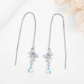 wholesale 925 Sterling Silver Flower Drop Earrings with Opal Stone Pendant  for Women Girls Mother's Day Present-0-2