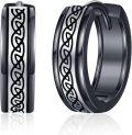 wholesale Black 925 Sterling Silver Ankh Cross Viking Hoop Earrings for Men - Father's Day Gift for Dad/Husband-0-0