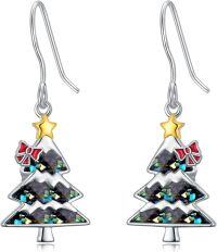 wholesale  Sterling Silver Tree Dangle Earrings with Star -Crushed Abalone Shell