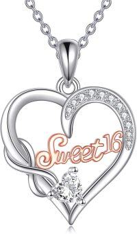 wholesale 925 Sterling Silver Sweet 16 Infinity Heart Pendant Necklace for Women-Sweet 16 Necklace