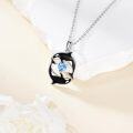 wholesale 925 Sterling Silver Orca Whale Pendant Necklace with Blue Crystal Heart Ocean s for Women-0-2