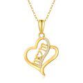 wholesale 14k Gold Lab Diamond Mom Heart Pendant Necklace-0-0