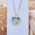 wholesale 925 Sterling Silver Heart Angel Urn Necklace with Abalone Shell and CZ Stones - Always in My Heart Keepsake Memorial Jewelry for Ashes (Funnel Included)-0-2