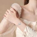 wholesale 925 Sterling Silver Moonstone Celtic Star & Moon Bracelet with Kate Knot for Women-0-1
