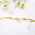 wholesale 18K Gold Mesh Link Heart Charm Anklet for Women-0-1