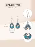 TOUPOP Sterling Silver Turquoise Mustard Seed Earrings-0-3