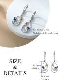 wholesale 925 Sterling Silver Blue Enamel Hummingbird Drop Leverback Earrings for Women Gift Ideas-0-2
