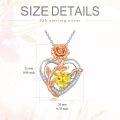 wholesale  Sterling Silver Rose Quartz Heart Pendant Necklace for Women -0-22