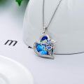 wholesale 925 Sterling Silver Nurse Necklace with Crystal Caduceus Pendant Heart-Shaped Design RN Medical  for Women-0-1