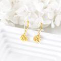 wholesale 14K Gold Sun & Moon Filigree Teardrop Dangle Leverback Earrings-0-1