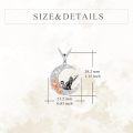 wholesale 925 Sterling Silver Crescent Moon Black Cat Butterfly Flower Charm Necklace for Women Girls Gifts CUTE ANIMAL JEWELRY 48 Chain Length-0-2