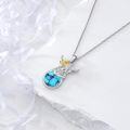 wholesale 925 Sterling Silver Highland Cow Turquoise Pendant Necklace for Women Girls' Gifts Mothers Day Birthdays Christmas-0-2