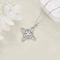 wholesale 925 Sterling Silver Celtic Cross Moonstone Pendant Necklace Platinum Plated For Women-0-2