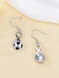 wholesale 925 Sterling Silver Infinity Soccer Ball Star Drop Earrings-0-5