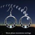 wholesale TOUPOP Sterling Silver Moon Phase Earrings Moon Earrings Gifts For Women Girls Birthday -0-5