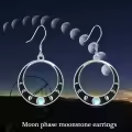 TOUPOP Sterling Silver Moon Phase Earrings with Stones-0-5