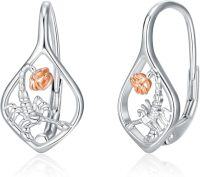 wholesale 925 Sterling Silver Scorpion Rose Gold Plated Stud Hoop Earrings for Women Girls  48mm Diameter-scorpion