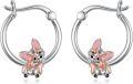 wholesale 925 Sterling Silver French Bulldog Charm Hoop Earrings Gift for Women and Girls-0-0