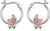 wholesale 925 Sterling Silver French Bulldog Charm Hoop Earrings Gift for Women and Girls-Corgi