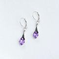 wholesale Sterling Silver Austrian Crystal Vintage Drop Dangle Leverback Earrings-0-25