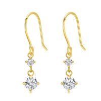 wholesale 14K Gold White Round Cut Simulated Diamond Studs For Girls And Teens - Hypoallergenic Surgical  Posts & Backings (Nickel Free)-2CT Moissanite Drop Earrings