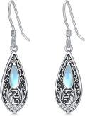 wholesale 925 Sterling Silver Teardrop Moonstone & Turquoise Dangle Earrings-0-0