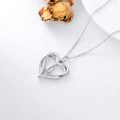 TOUPOP Sterling Silver Heart Initial A-Z Letter Pendant Necklace-0-5