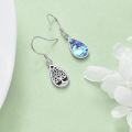 wholesale 925 Sterling Silver Abalone Shell Tree of Life Teardrop Dangle Earrings for Women-0-2