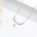 wholesale 925 Sterling Silver Angel Wing & Baby Feet Pendant Necklace for Pregnant Women and Mothers of Miscarried Babies-0-3