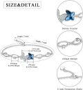 wholesale 925 Sterling Silver Blue & Clear Crystal Butterfly Charm Bracelet for Women and Teen Girls-0-1