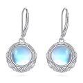 wholesale 925 Sterling Silver Round Moonstone Celtic Knot Drop Earrings For Women-0-0