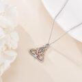wholesale 925 Sterling Silver Triquetra Trinity Knot with CZ Heart Pendant Necklace s for Women-0-4