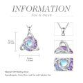 TOUPOP Sterling Silver Moonstone Celtic Trinity Knot Pendant Necklace-0-1