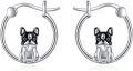 wholesale 925 Sterling Silver French Bulldog Dog Charm Hoop Earrings Gift for Women Girls-0-0