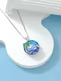 TOUPOP Sterling Silver Blue Crystal Whale Pendant Necklace For Women-0-3