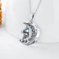 wholesale 925 Sterling Silver Crescent Moon Astronaut Pendant Necklace s for Women Girls-0-2